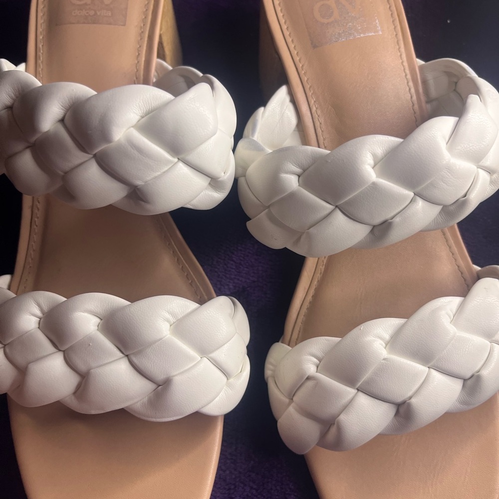 Dolce Vita White Braided Double-Strap Slide Sandals - Picture 11 of 11